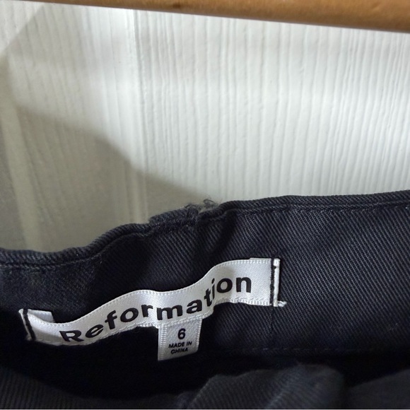 Reformation Mason Black Tencel Pleated Wide Leg Pants Womens Size 6 - Picture 8 of 11